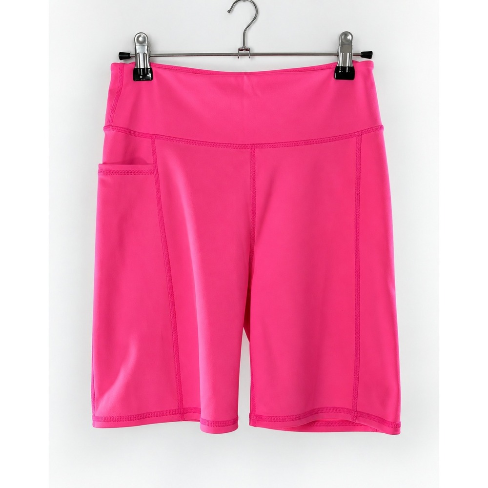 Lilly Pulitzer Luxletic Bike Shorts Small Hot Pink High Rise Side Pockets